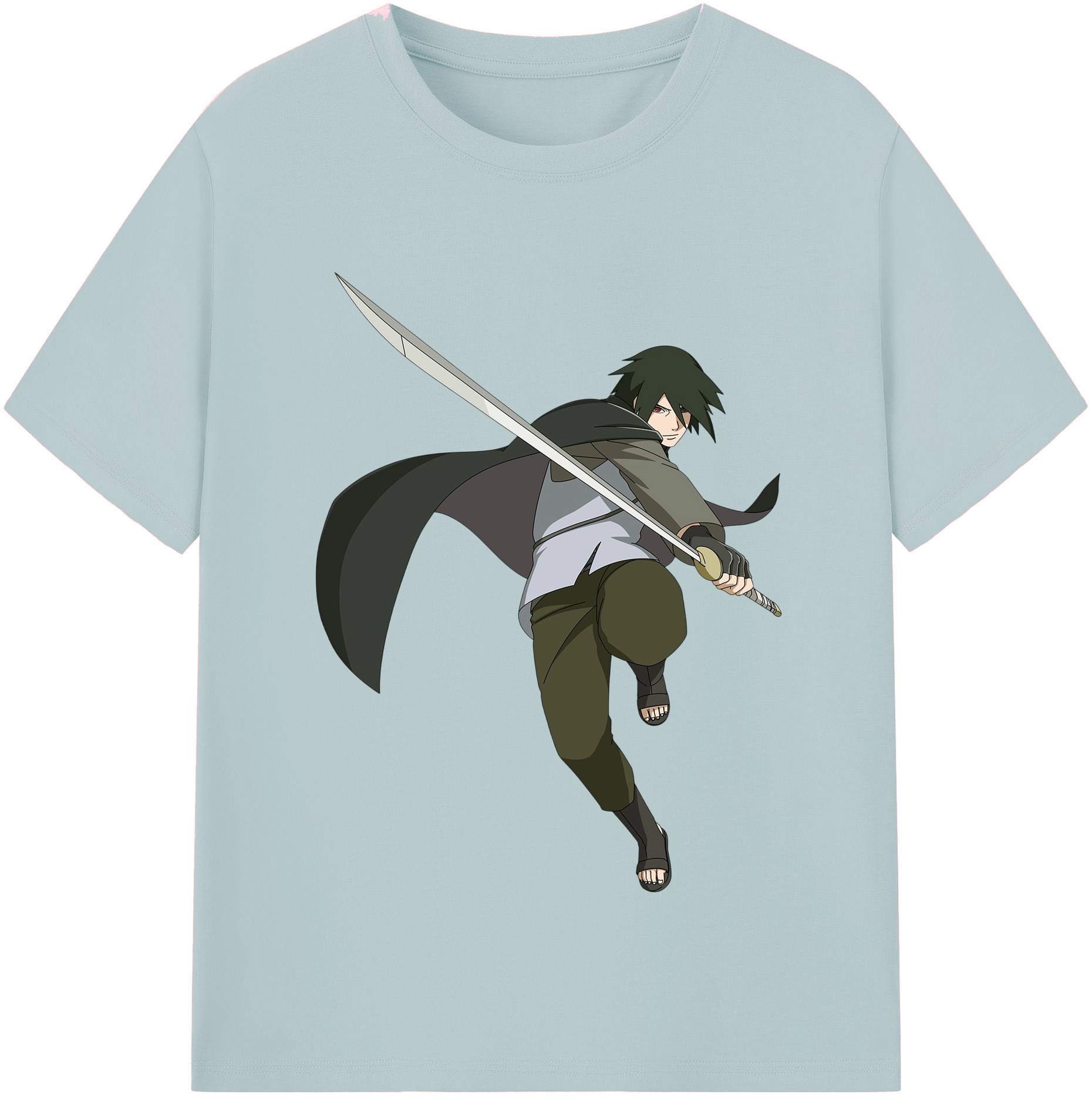 （画像用） NARUTO -ナルト- うちは サスケ Uchiha Sasuke 綿100％半袖Tシャツ（フロントプリント）